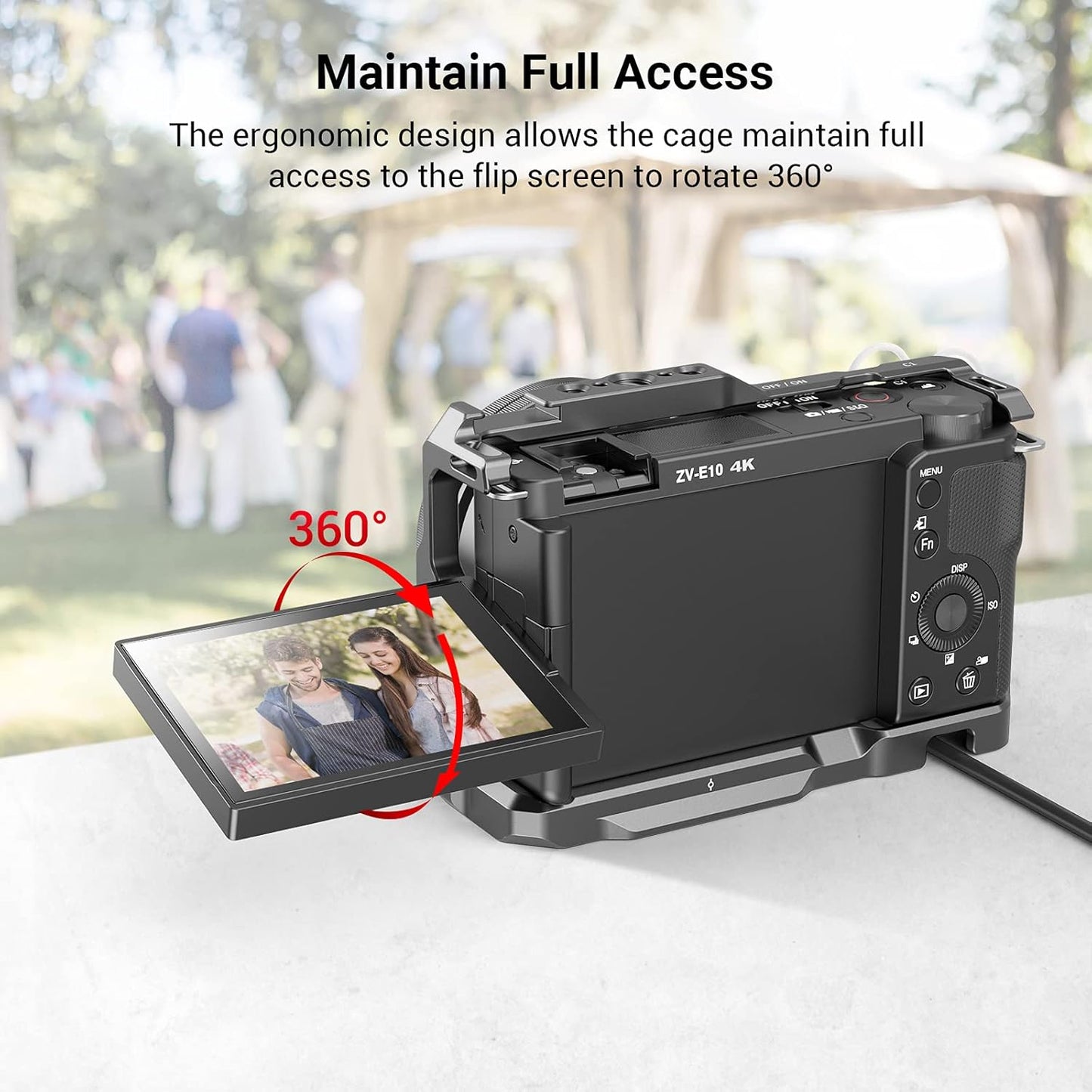SMALLRIG ZV-E10 Cage with Handle and Integrated Quick Release Plate for AR-ca Swiss, Cage with Handle for Sony ZV-E10 - 3538
