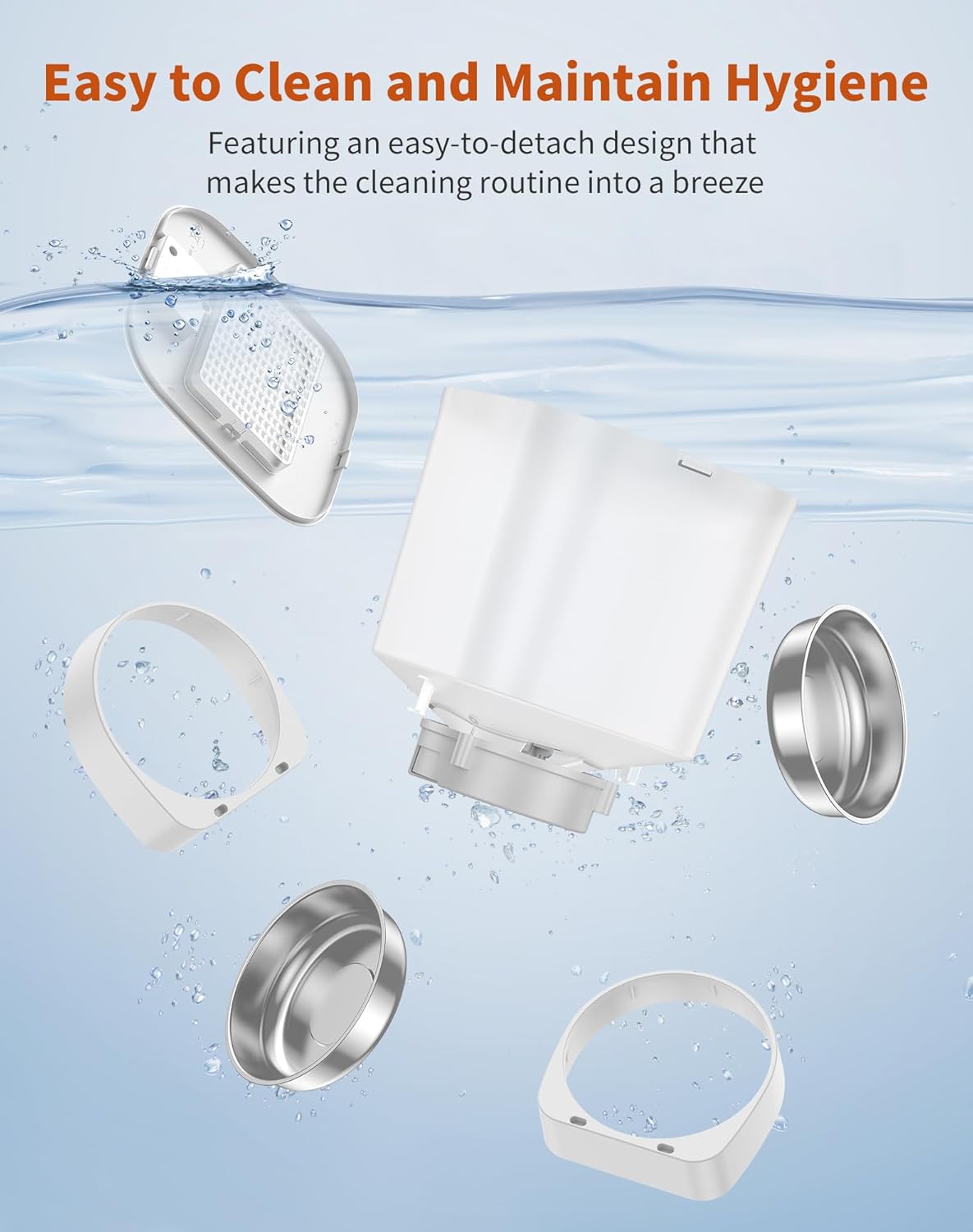 HoneyGuaridan Automatic Cat Feeders for 2 Cats, 3.5L Cat Food Dispenser with Double Bowls,Two Way Splitter Timed Cat Feeder for Dry Food, Programmable 1-6 Meals Control, Dual Power Supply, 10s Call