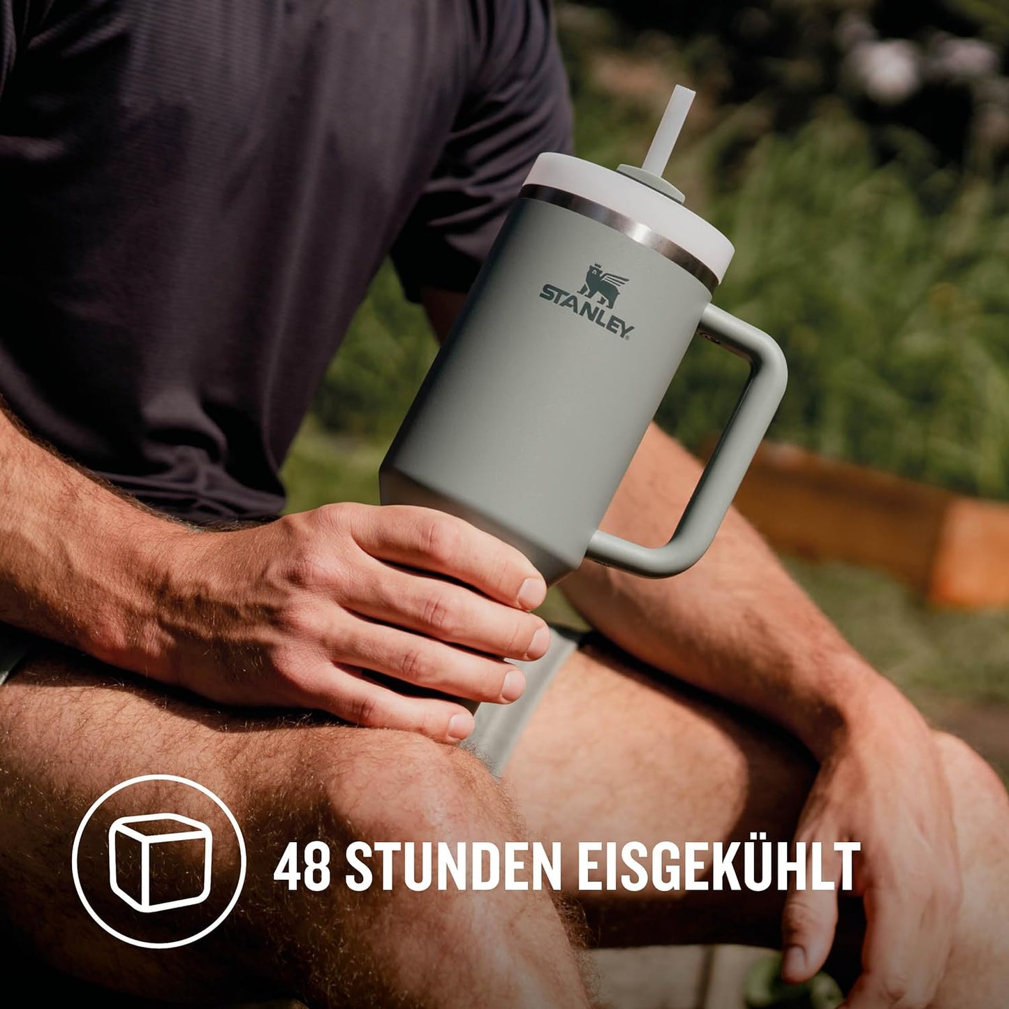 Stanley Quencher H2.0 Flowstate Trinkflasche Mit Strohhalm 1.2L - Thermobecher Kühlt 11 Stunden - 48 Stunden Eisgekühlt - Spülmaschinenfest - Thermosflasche BPA Frei - Edelstahl Trinkbecher