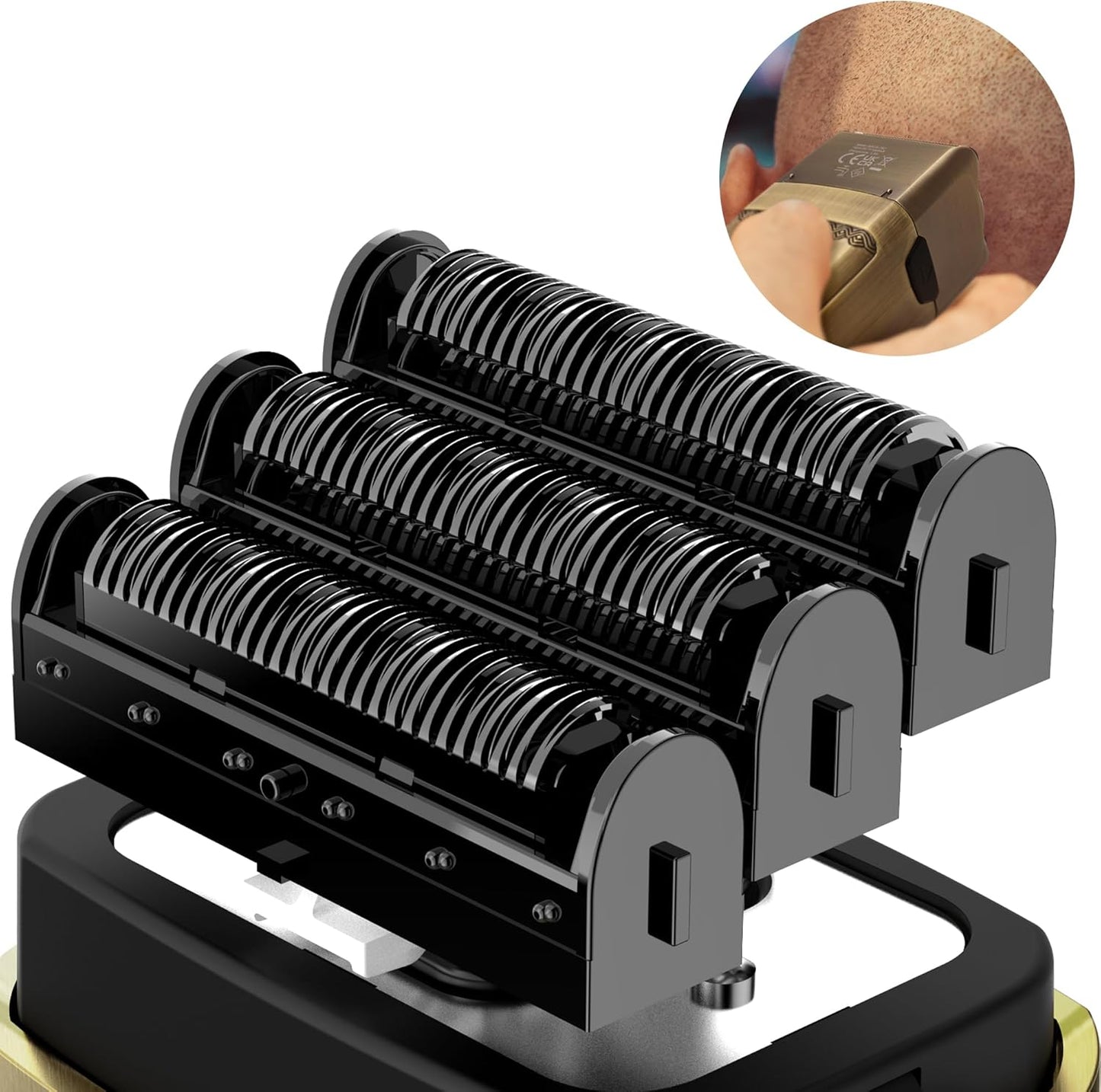 Haarschneider für Herren T-Klinge und elektrischer Rasiermesser-Barttrimmer, Herren-Schönheitspflegeset mit drei Teilen, kabellos