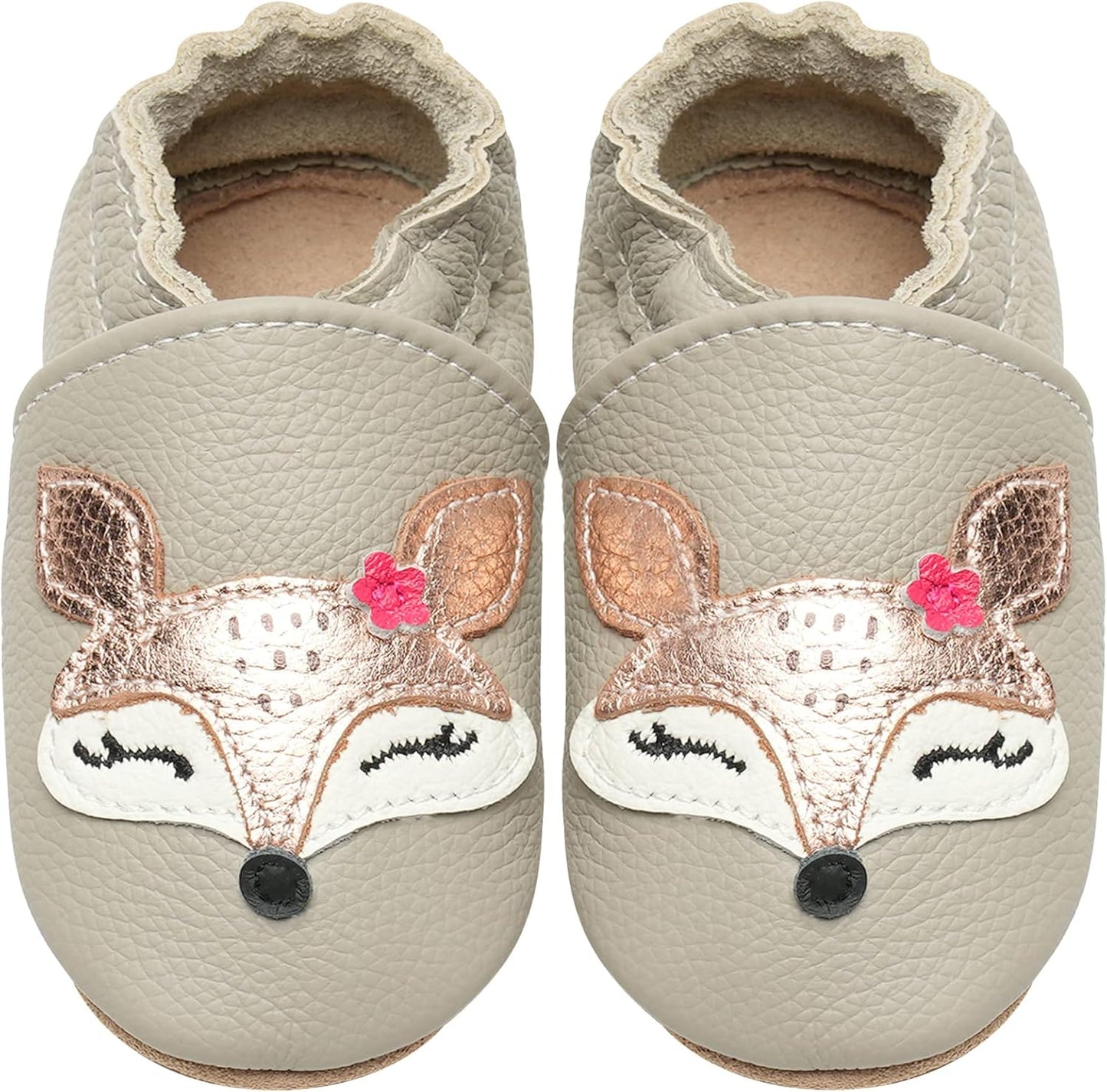 IceUnicorn Krabbelschuhe Baby Lauflernschuhe Jungen Mädchen Weicher Leder Babyhausschuhe Kleinkind Rutschfeste Lederschuhe Baby