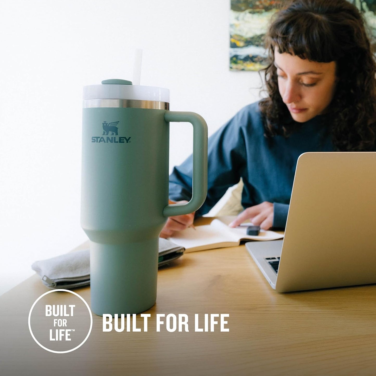 Stanley Quencher H2.0 Flowstate Trinkflasche Mit Strohhalm 1.2L - Thermobecher Kühlt 11 Stunden - 48 Stunden Eisgekühlt - Spülmaschinenfest - Thermosflasche BPA Frei - Edelstahl Trinkbecher