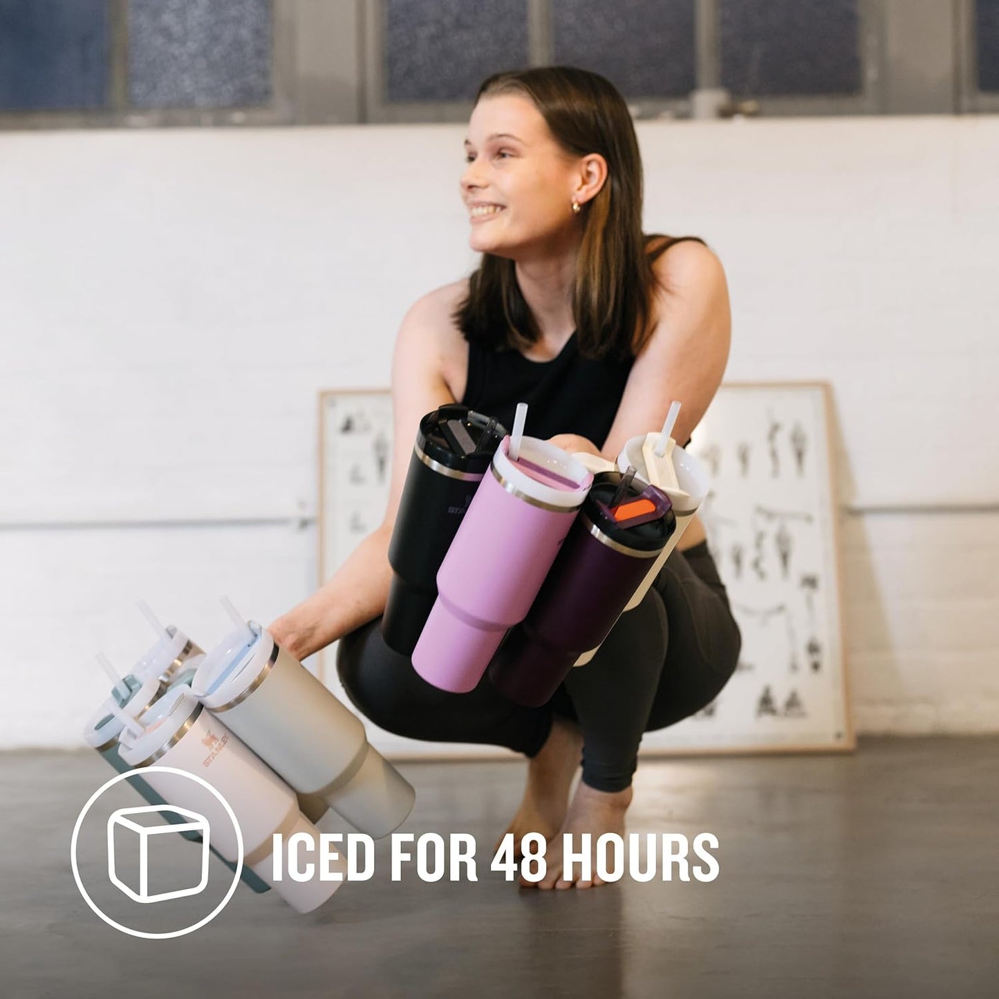 Stanley Quencher H2.0 Flowstate Trinkflasche Mit Strohhalm 1.2L - Thermobecher Kühlt 11 Stunden - 48 Stunden Eisgekühlt - Spülmaschinenfest - Thermosflasche BPA Frei - Edelstahl Trinkbecher