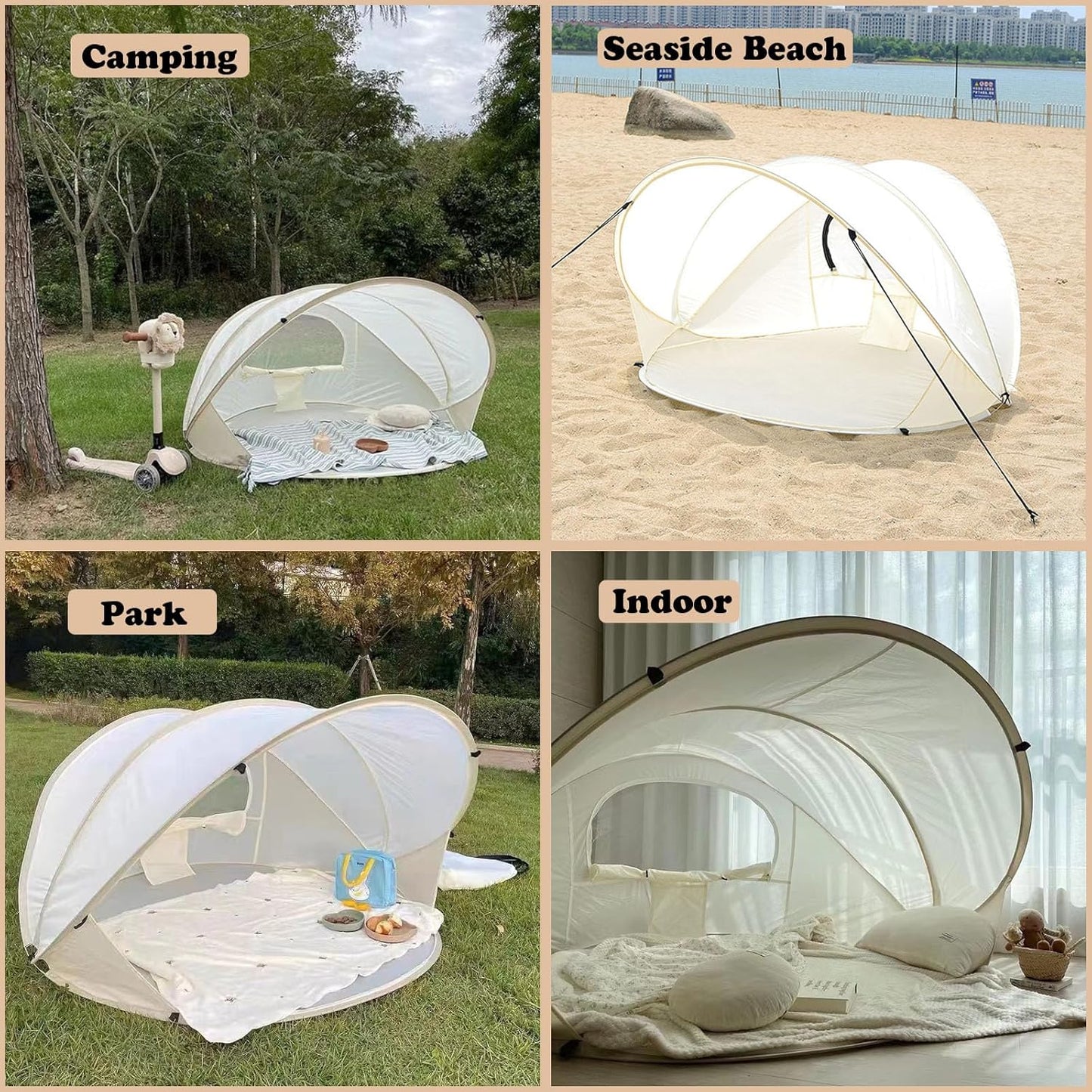 Strandmuschel Pop Up Strandzelt UV Schutz Wurfzelt Wetter Leicht Strandzelt Für Garten Strand