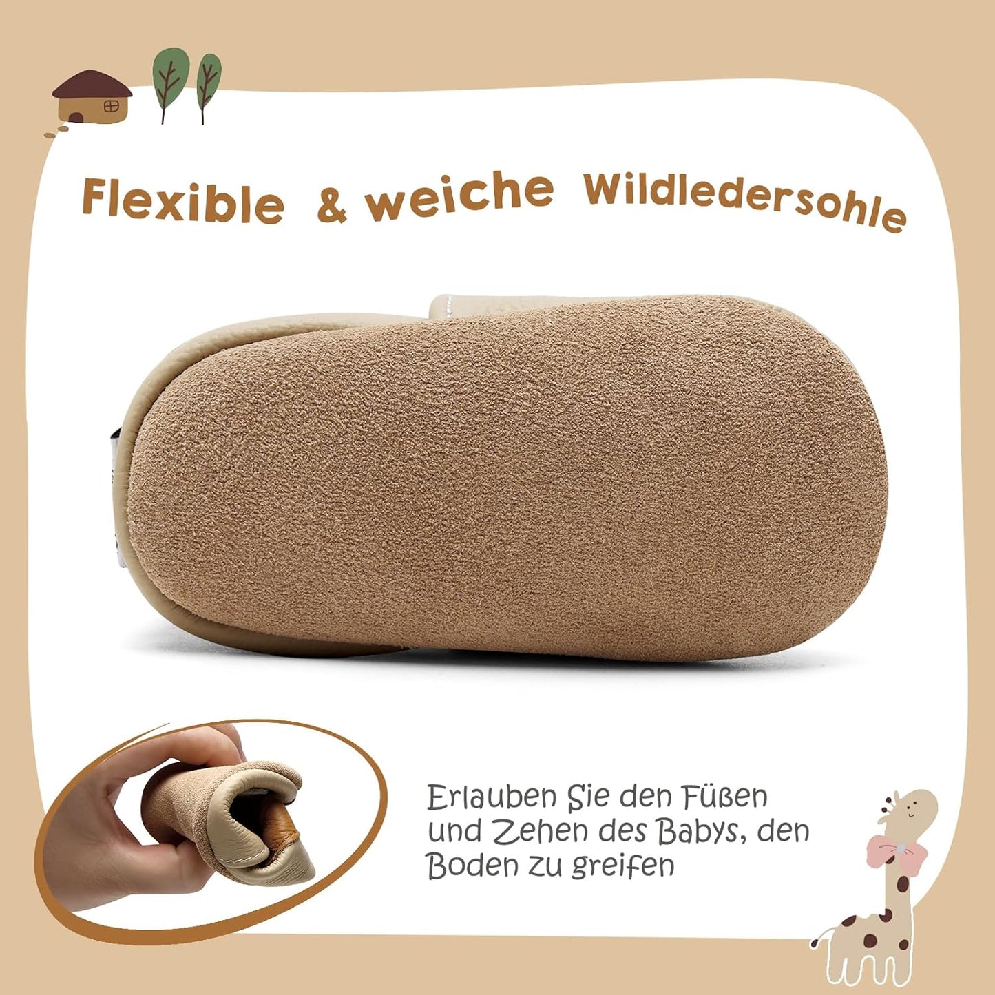 IceUnicorn Krabbelschuhe Baby Jungen Mädchen Lauflernschuhe Baby Weicher Leder Babyhausschuhe Kleinkind Babyschuhe