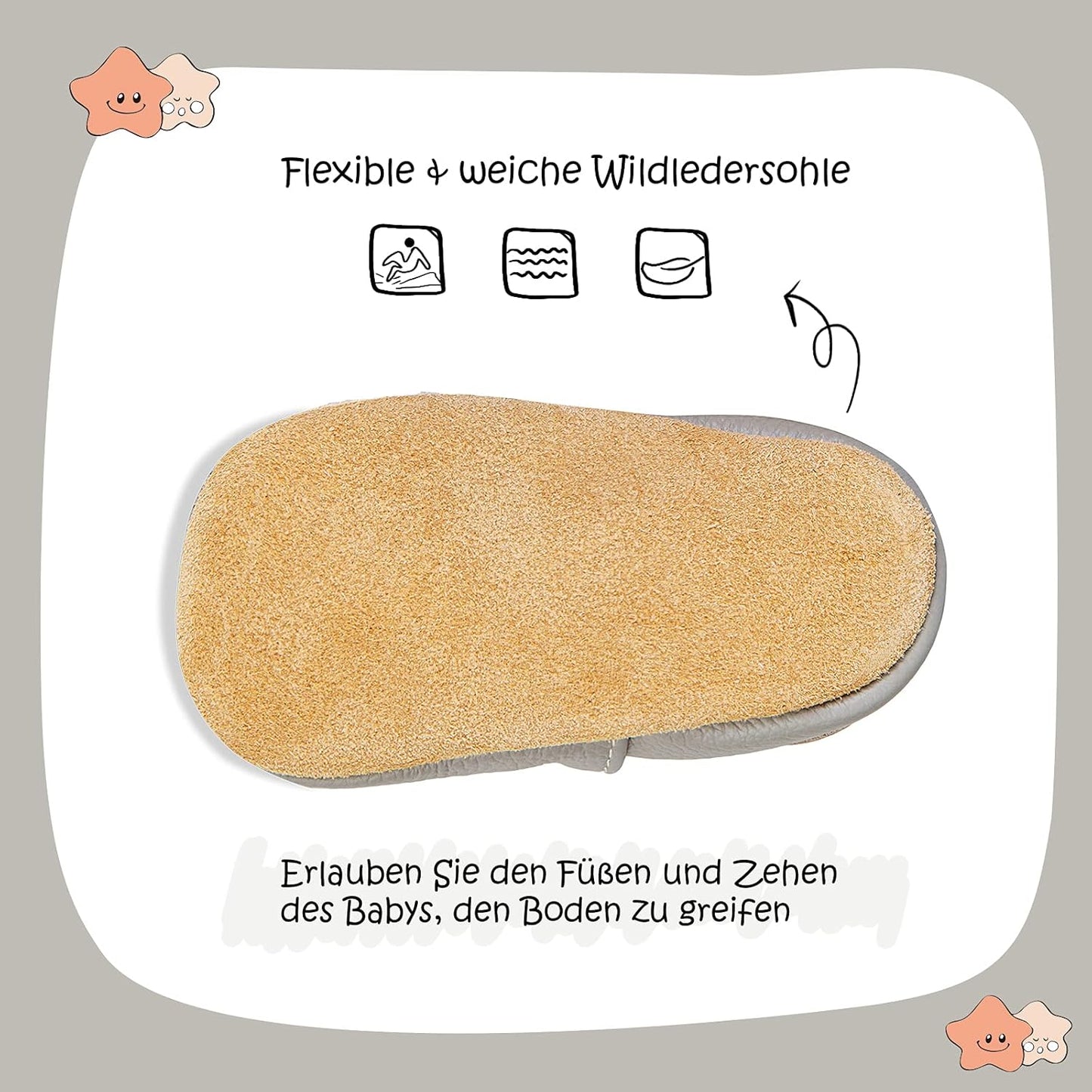 IceUnicorn Krabbelschuhe Baby Lauflernschuhe Jungen Mädchen Weicher Leder Babyhausschuhe Kleinkind Rutschfeste Lederschuhe Baby