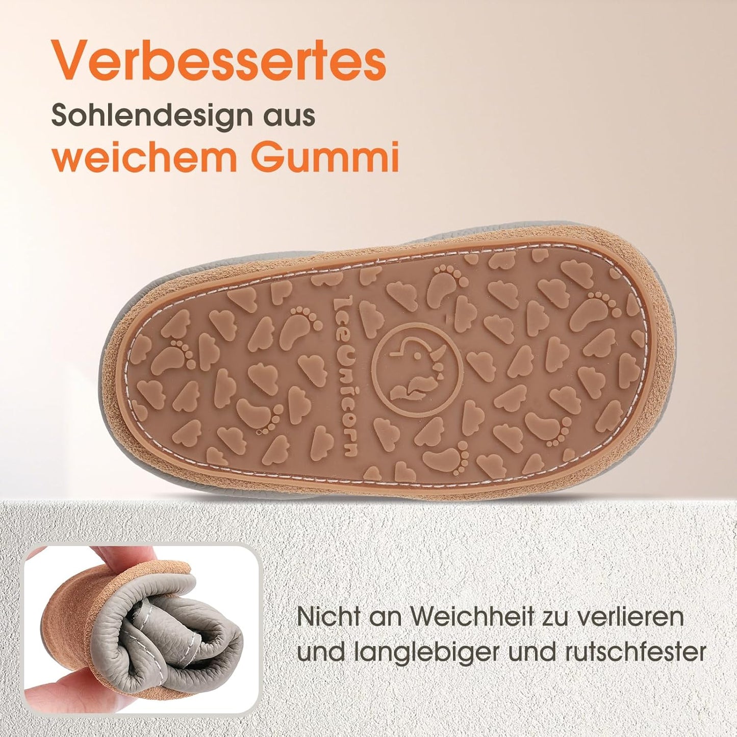IceUnicorn Krabbelschuhe Baby Lauflernschuhe Weicher Leder Jungen Mädchen Lederschuhe Babys Rutschfeste Krabbelschuhe mit Gummisohle Babyschuhe