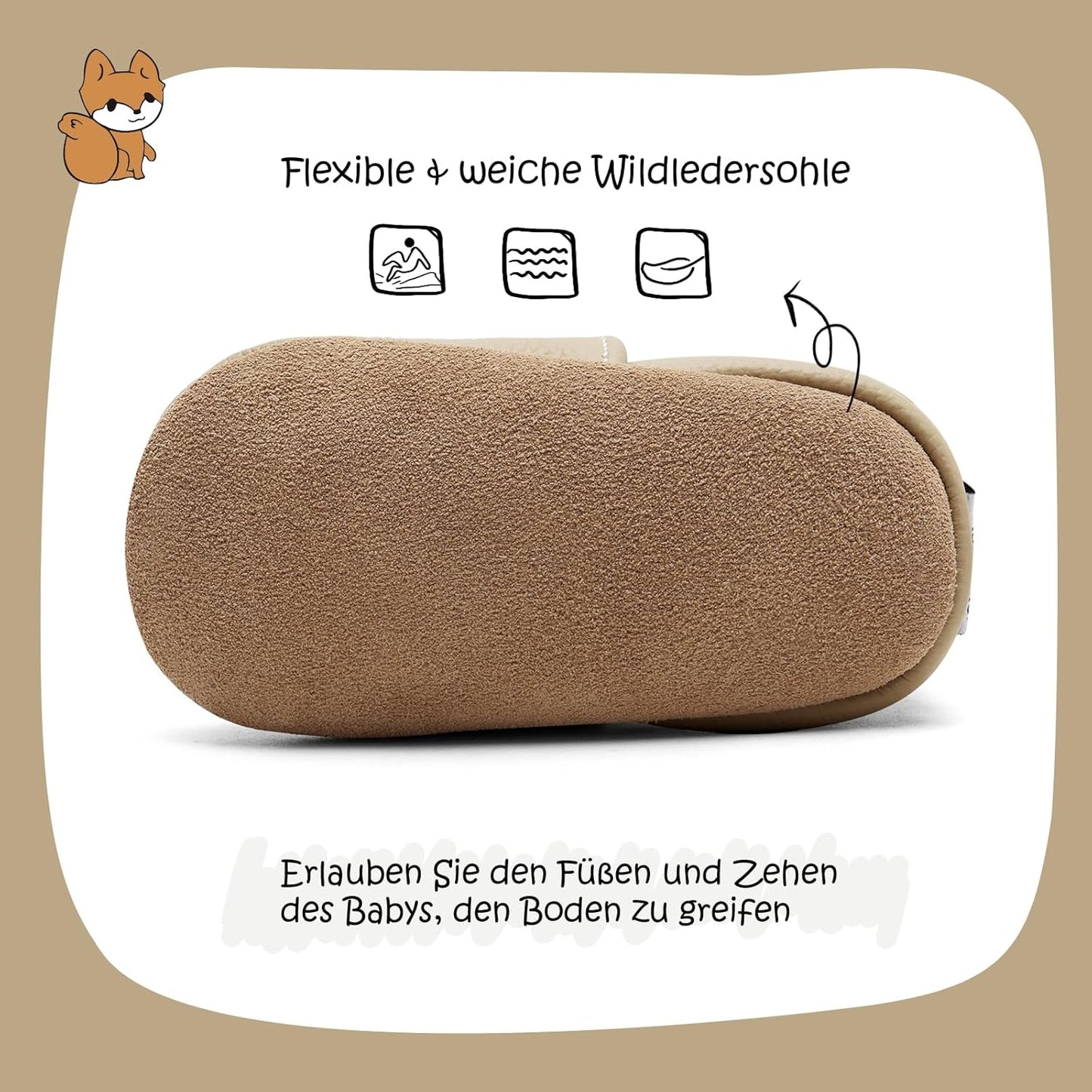 IceUnicorn Krabbelschuhe Baby Lauflernschuhe Jungen Mädchen Weicher Leder Babyhausschuhe Kleinkind Rutschfeste Lederschuhe Baby