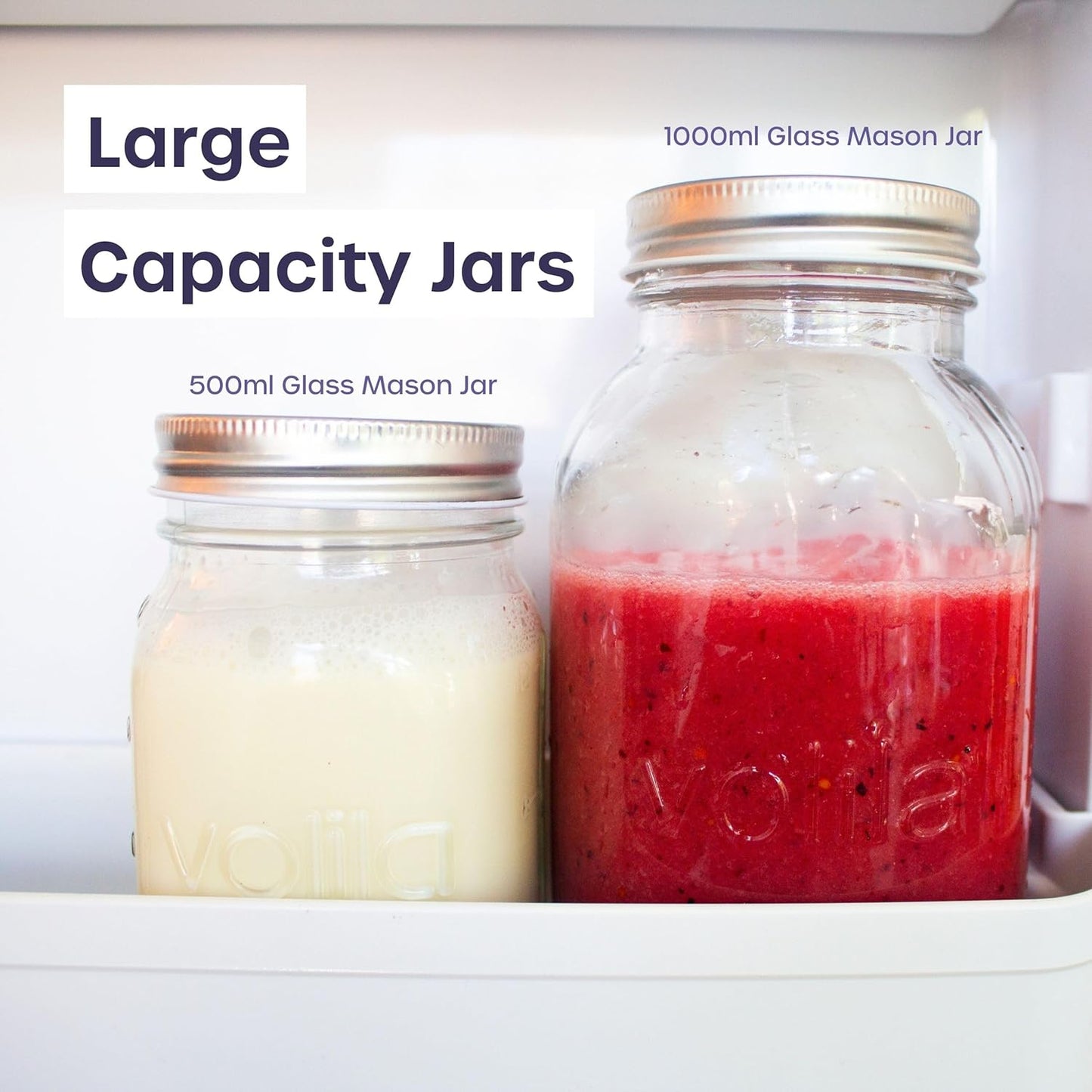 Mason Jar mit Deckeln - 490 ml Mehrzweck-Einmachgläser für Overnight Oats, Einlegen, Einmachen, Konservieren und Mahlzeitenvorbereitung - Luftdichte Einweckgläser (6er Pack - Normaler Deckel)