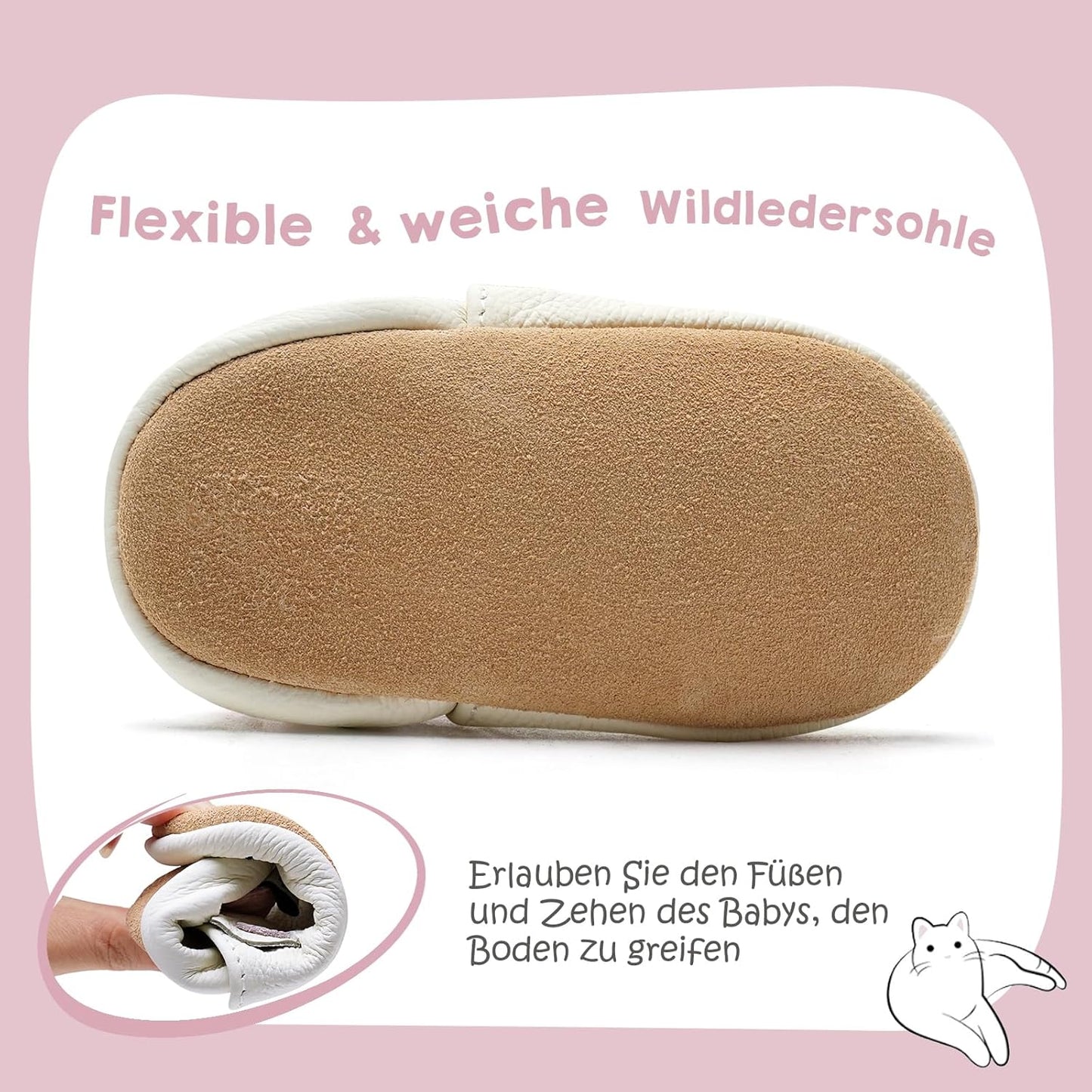 IceUnicorn Krabbelschuhe Baby Jungen Mädchen Lauflernschuhe Baby Weicher Leder Babyhausschuhe Kleinkind Babyschuhe