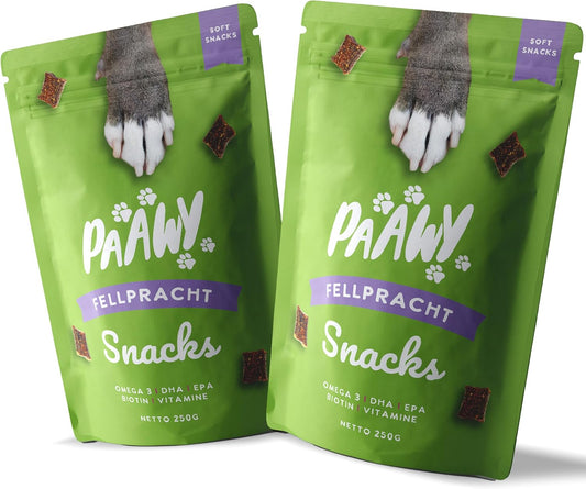 Fellpracht Snacks – Unterstützt Haut & Fell deines Hundes – Nahrungsergänzung mit Lachsöl, Bierhefe, Biotin, Omega-3 & Zink – Gegen Juckreiz, Haarausfall & Allergien