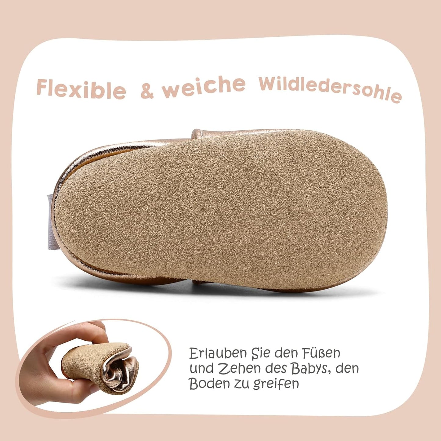 IceUnicorn Krabbelschuhe Baby Jungen Mädchen Lauflernschuhe Baby Weicher Leder Babyhausschuhe Kleinkind Babyschuhe