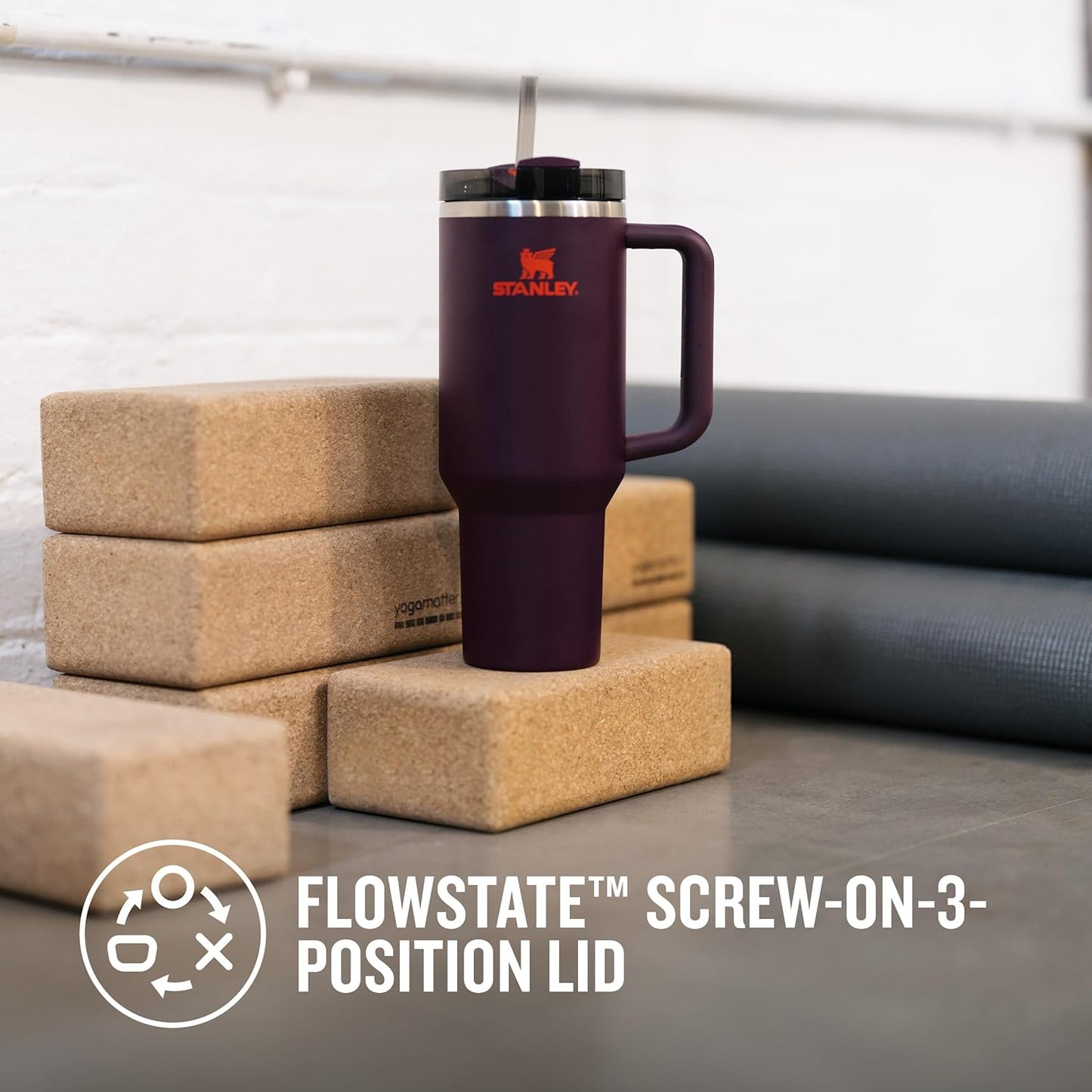 Stanley Quencher H2.0 Flowstate Trinkflasche Mit Strohhalm 1.2L - Thermobecher Kühlt 11 Stunden - 48 Stunden Eisgekühlt - Spülmaschinenfest - Thermosflasche BPA Frei - Edelstahl Trinkbecher