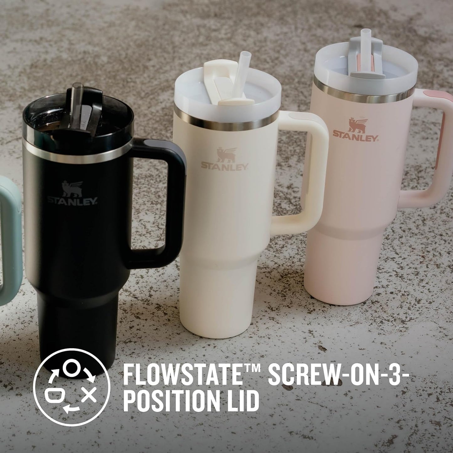 Stanley Quencher H2.0 Flowstate Trinkflasche Mit Strohhalm 1.2L - Thermobecher Kühlt 11 Stunden - 48 Stunden Eisgekühlt - Spülmaschinenfest - Thermosflasche BPA Frei - Edelstahl Trinkbecher