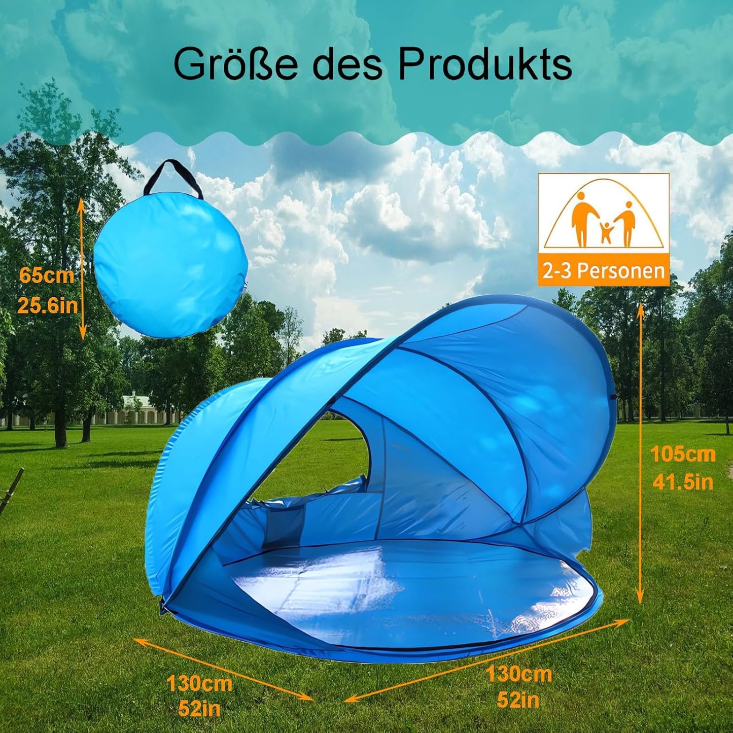 Strandmuschel Pop Up Strandzelt UV Schutz Wurfzelt Wetter Leicht Strandzelt Für Garten Strand