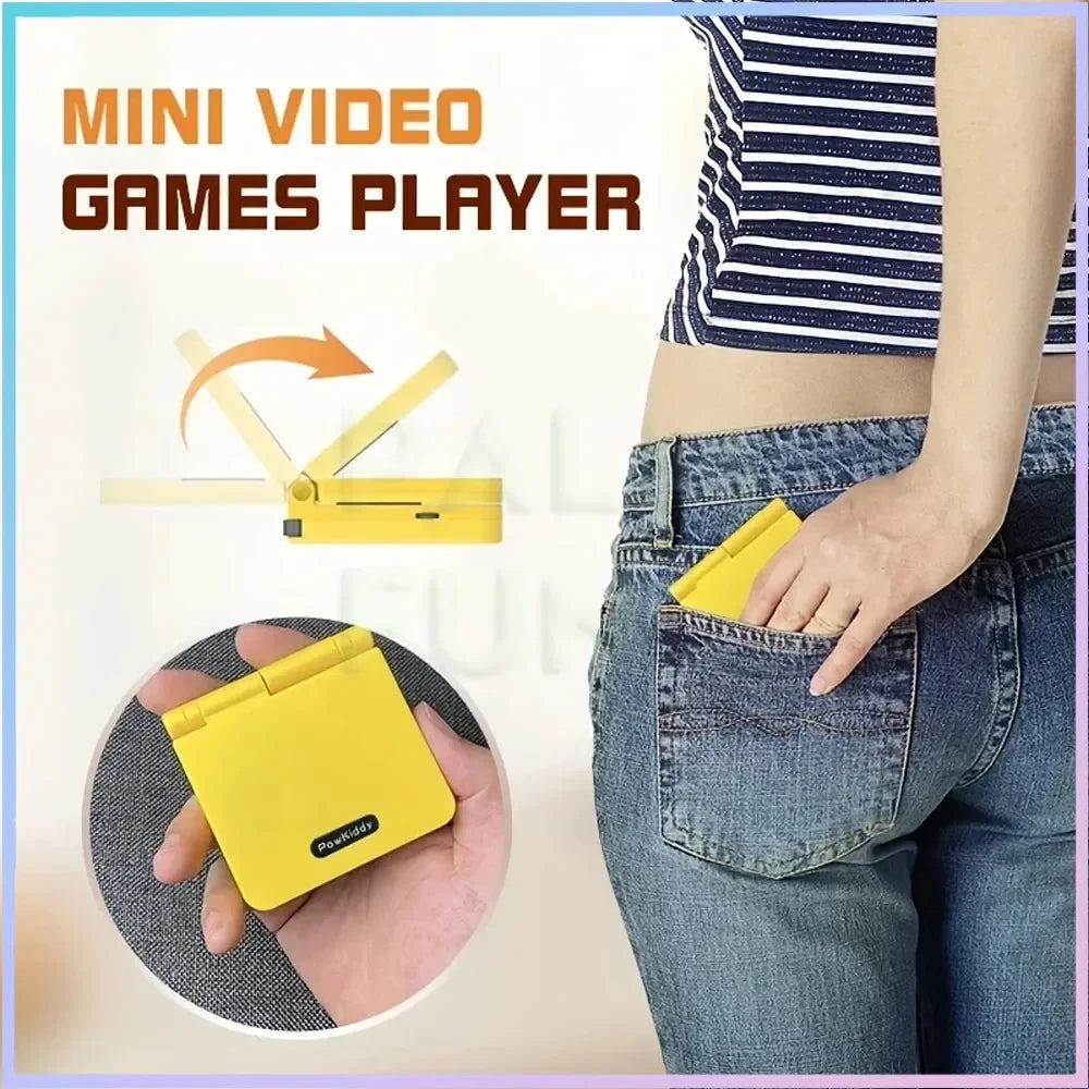 POWKIDDY v90 Schwarze Version 3-Zoll-IPS-Bildschirm Flip-Handheld-Konsole Open System-Spielkonsole 16 Simulatoren PS1 Kindergeschenke