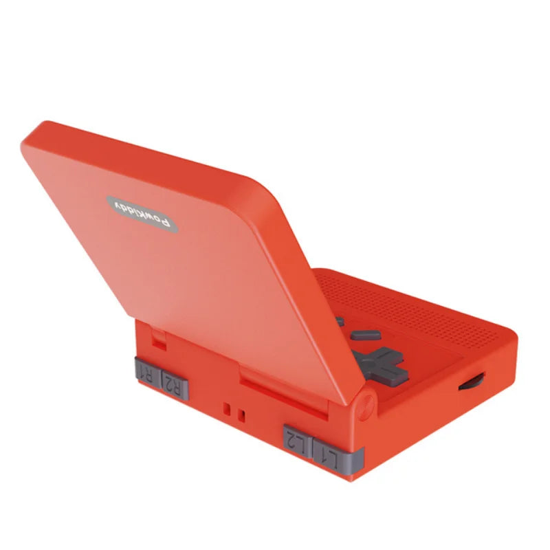 POWKIDDY v90 Schwarze Version 3-Zoll-IPS-Bildschirm Flip-Handheld-Konsole Open System-Spielkonsole 16 Simulatoren PS1 Kindergeschenke
