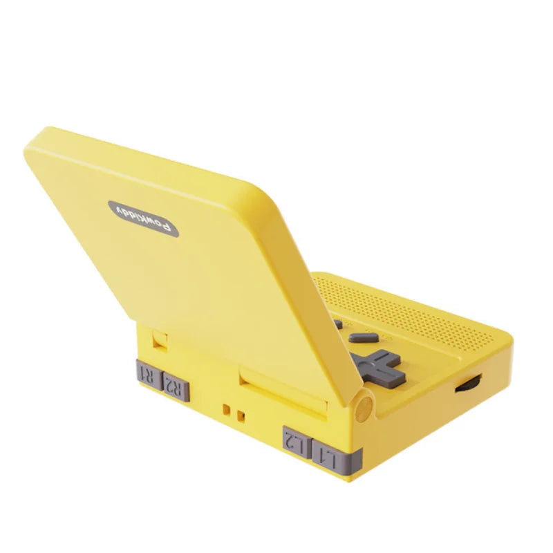 POWKIDDY v90 Schwarze Version 3-Zoll-IPS-Bildschirm Flip-Handheld-Konsole Open System-Spielkonsole 16 Simulatoren PS1 Kindergeschenke