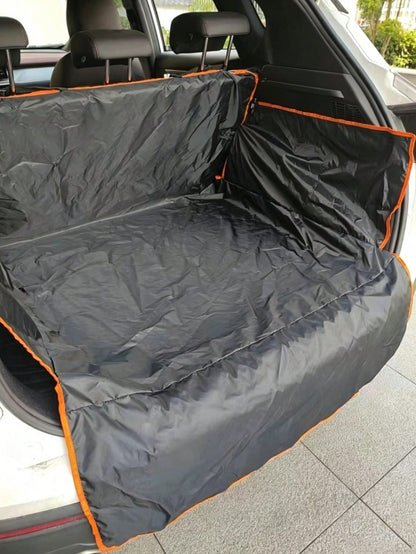 Full view of waterproof dog car cargo liner