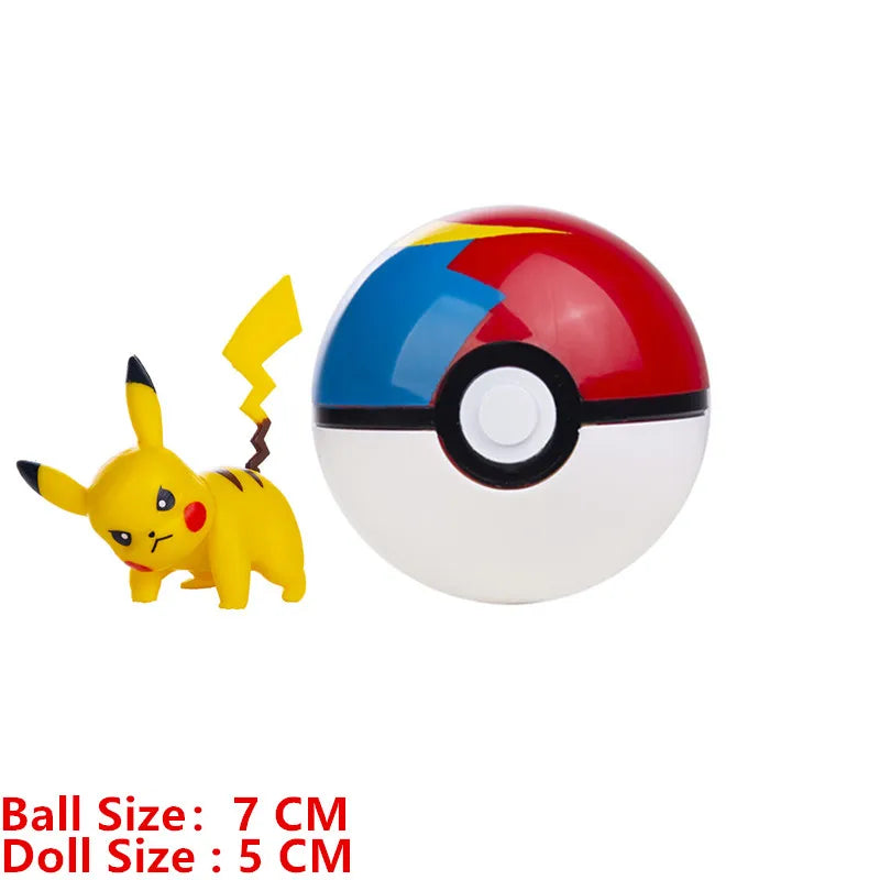 Pokémon Pokéball mit Cartoon-Designs – Anime-Film-Figuren Pikachu, Charmander, Eevee, Squirtle, Vulpix – Hochwertige Action-Spielzeuge, Sammlermodelle, Geschenke