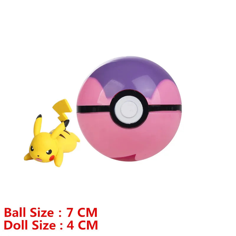 Pokémon Pokéball mit Cartoon-Designs – Anime-Film-Figuren Pikachu, Charmander, Eevee, Squirtle, Vulpix – Hochwertige Action-Spielzeuge, Sammlermodelle, Geschenke