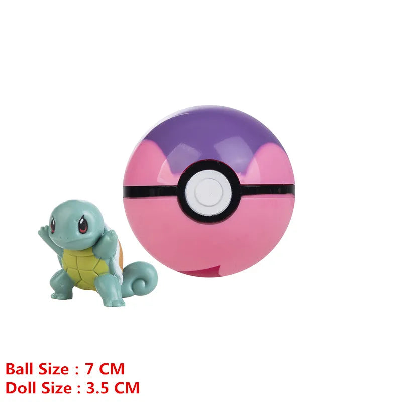 Pokémon Pokéball mit Cartoon-Designs – Anime-Film-Figuren Pikachu, Charmander, Eevee, Squirtle, Vulpix – Hochwertige Action-Spielzeuge, Sammlermodelle, Geschenke