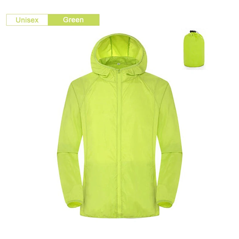 Camping-Regenjacke für Herren und Damen – wasserdicht, Sonnenschutz, schnelltrocknend, Windbreaker mit Tasche, ideal zum Angeln und Jagen.