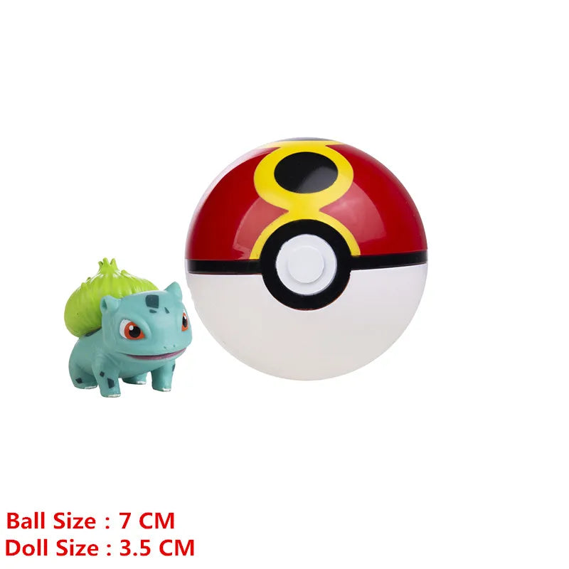 Pokémon Pokéball mit Cartoon-Designs – Anime-Film-Figuren Pikachu, Charmander, Eevee, Squirtle, Vulpix – Hochwertige Action-Spielzeuge, Sammlermodelle, Geschenke
