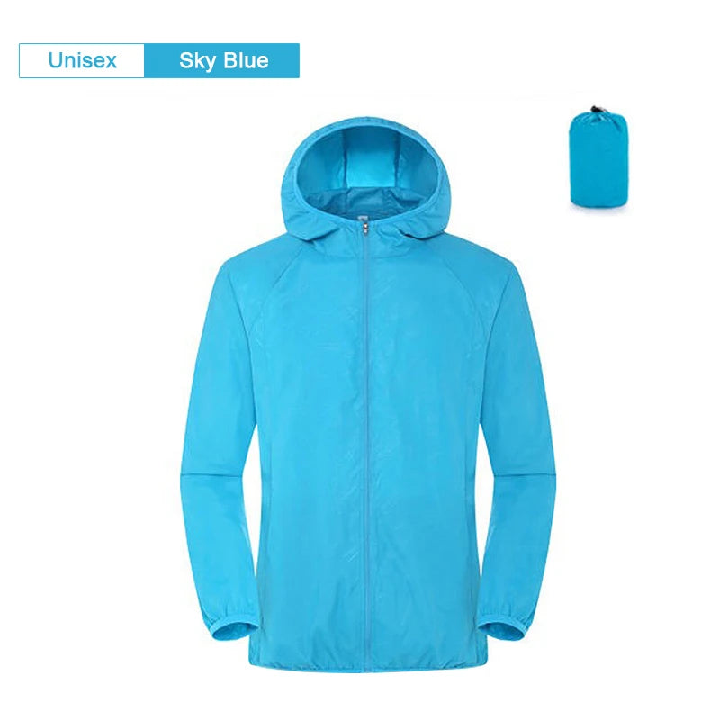 Camping-Regenjacke für Herren und Damen – wasserdicht, Sonnenschutz, schnelltrocknend, Windbreaker mit Tasche, ideal zum Angeln und Jagen.
