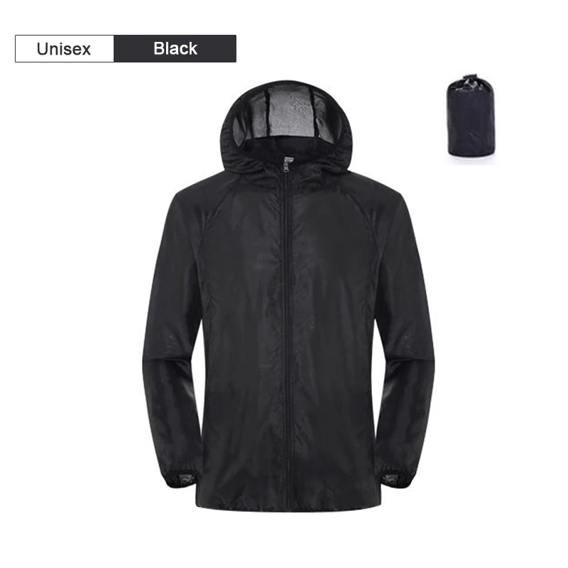Camping-Regenjacke für Herren und Damen – wasserdicht, Sonnenschutz, schnelltrocknend, Windbreaker mit Tasche, ideal zum Angeln und Jagen.