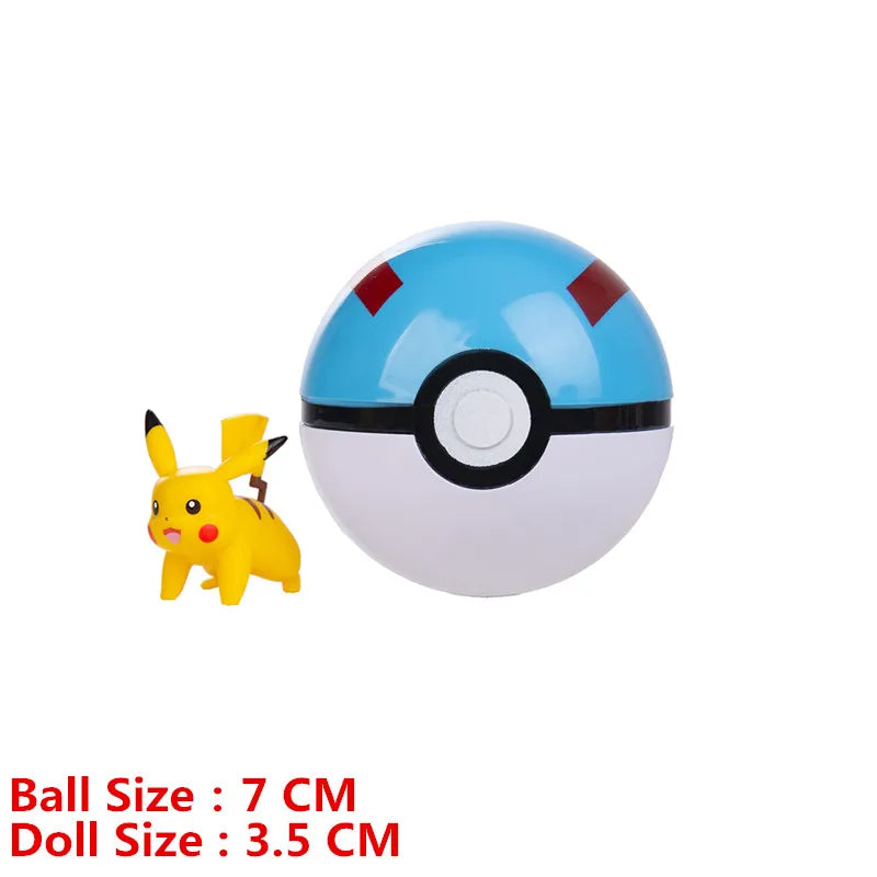 Pokémon Pokéball mit Cartoon-Designs – Anime-Film-Figuren Pikachu, Charmander, Eevee, Squirtle, Vulpix – Hochwertige Action-Spielzeuge, Sammlermodelle, Geschenke