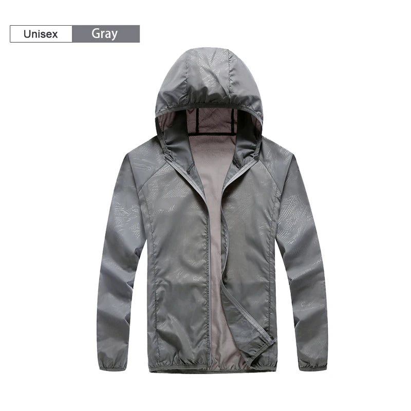 Camping-Regenjacke für Herren und Damen – wasserdicht, Sonnenschutz, schnelltrocknend, Windbreaker mit Tasche, ideal zum Angeln und Jagen.