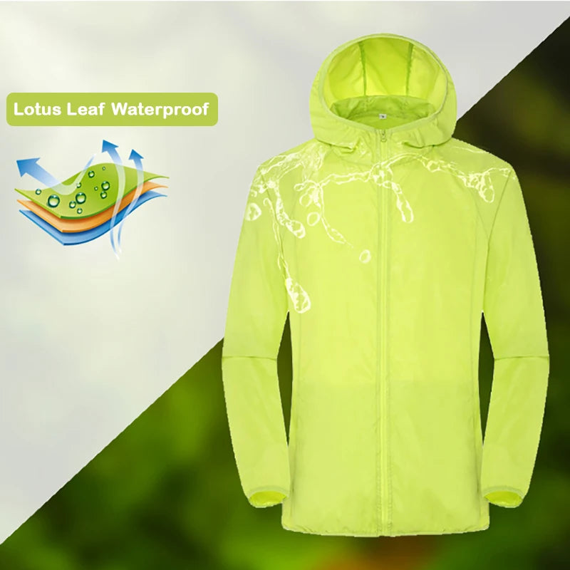 Camping-Regenjacke für Herren und Damen – wasserdicht, Sonnenschutz, schnelltrocknend, Windbreaker mit Tasche, ideal zum Angeln und Jagen.