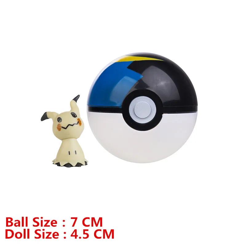 Pokémon Pokéball mit Cartoon-Designs – Anime-Film-Figuren Pikachu, Charmander, Eevee, Squirtle, Vulpix – Hochwertige Action-Spielzeuge, Sammlermodelle, Geschenke
