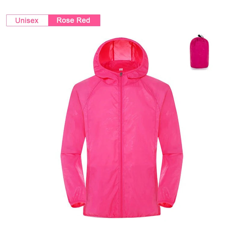 Camping-Regenjacke für Herren und Damen – wasserdicht, Sonnenschutz, schnelltrocknend, Windbreaker mit Tasche, ideal zum Angeln und Jagen.