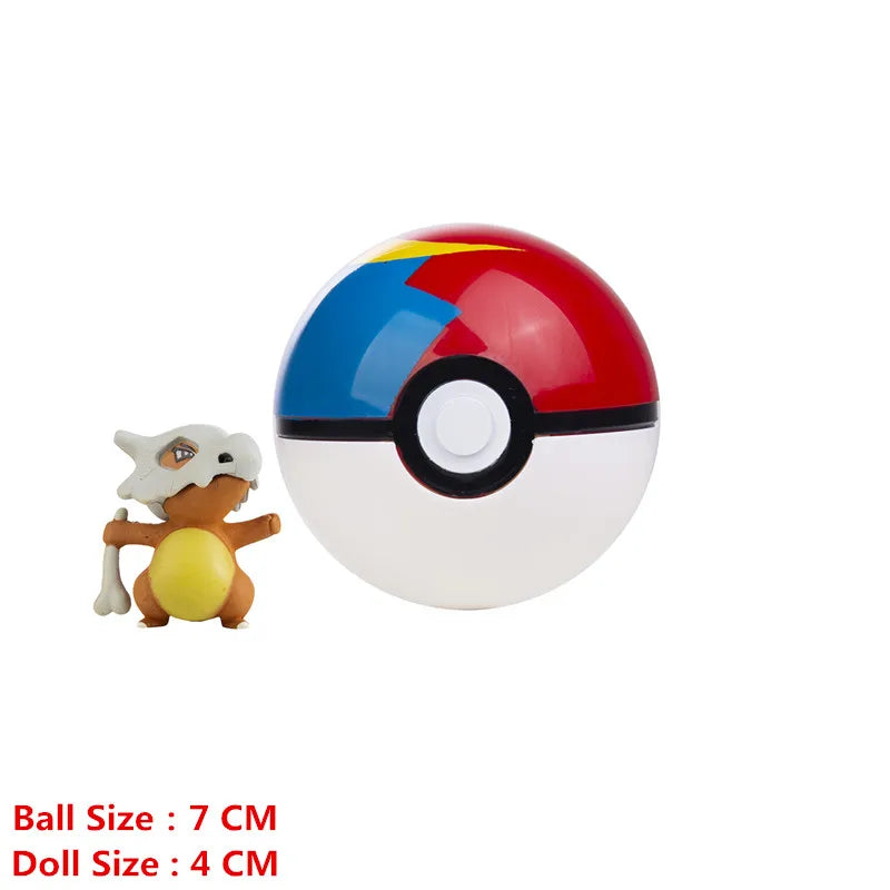 Pokémon Pokéball mit Cartoon-Designs – Anime-Film-Figuren Pikachu, Charmander, Eevee, Squirtle, Vulpix – Hochwertige Action-Spielzeuge, Sammlermodelle, Geschenke