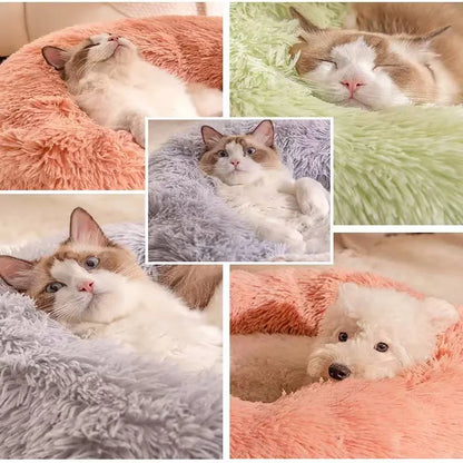 Faux Fur Donut Cat Bed