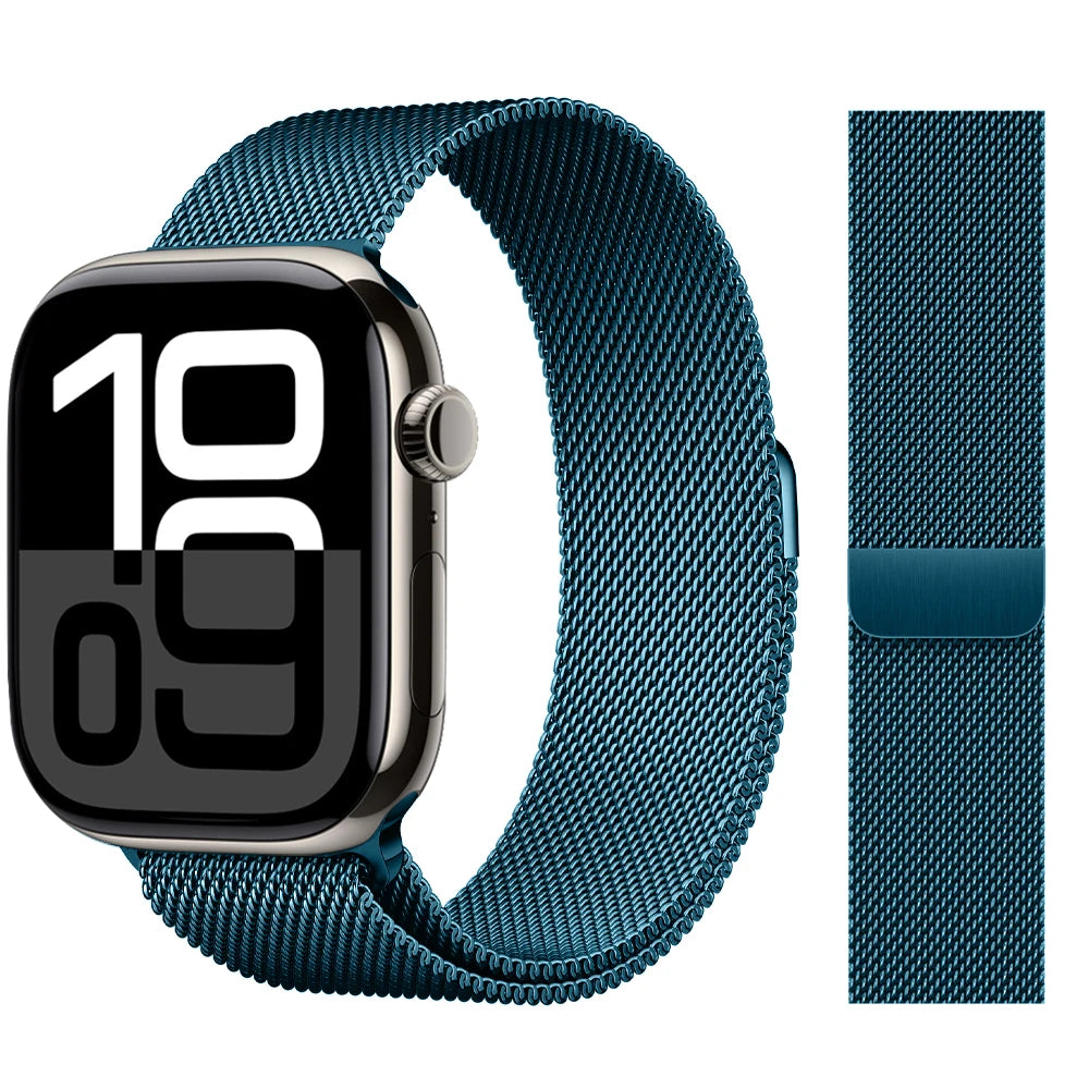 Milanaise-Armband für Apple Watch – kompatibel mit 46 mm, 44 mm, 45 mm, 40 mm, 42 mm, 41 mm, 38 mm, 49 mm – Edelstahlarmband für iWatch Series 10 Ultra 2, 9, 8, SE, 7, 6, 5