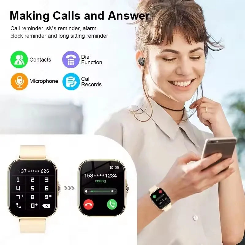 Smart Watch — Full Touch Screen, Bluetooth Calls & Health Tracking