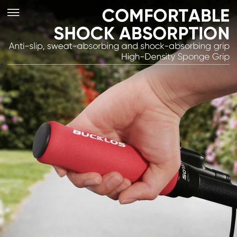 BUCKLOS – Weiche Schwamm-Lenkergriffe für Mountainbikes Lenkerendkappen, bequeme Griffe, MTB-Zubehör