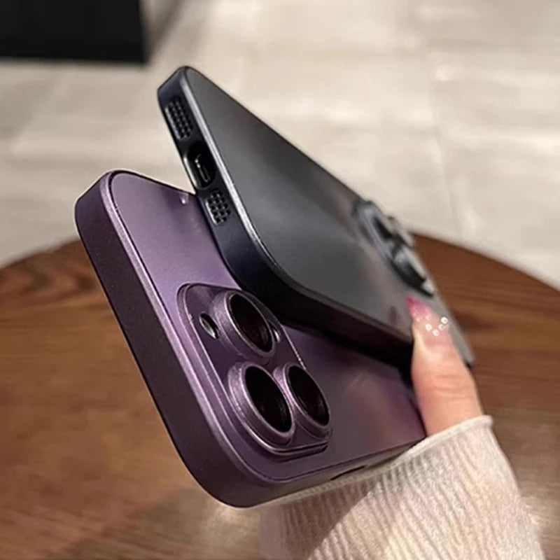 Luxus-Hülle mit Laser-Aurora-CD-Muster, matt, für iPhone 16 15 14 13 12 11 Pro Max 16 Plus, weiche Stoßstange, stoßfeste Panzerung, harte Abdeckung