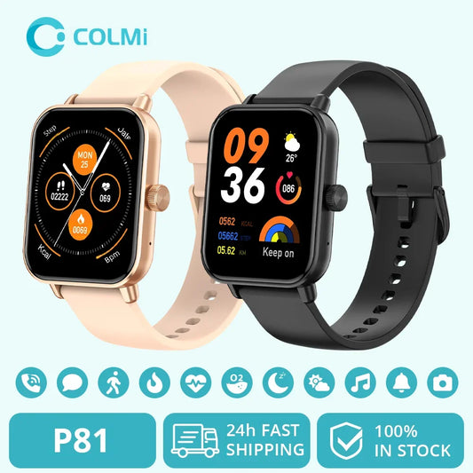 COLMI P81 Smartwatch mit Anruffunktion – 1,9" Ultra-Bildschirm, 24-Stunden-Gesundheitsüberwachung, über 100 Sportmodi, Bluetooth-Smartwatch für Damen und Herren
