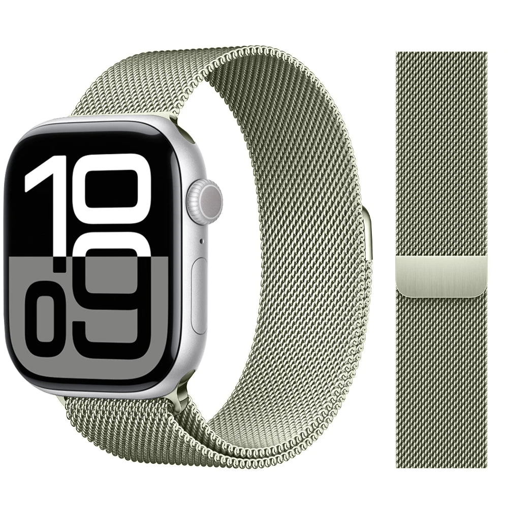 Milanaise-Armband für Apple Watch – kompatibel mit 46 mm, 44 mm, 45 mm, 40 mm, 42 mm, 41 mm, 38 mm, 49 mm – Edelstahlarmband für iWatch Series 10 Ultra 2, 9, 8, SE, 7, 6, 5