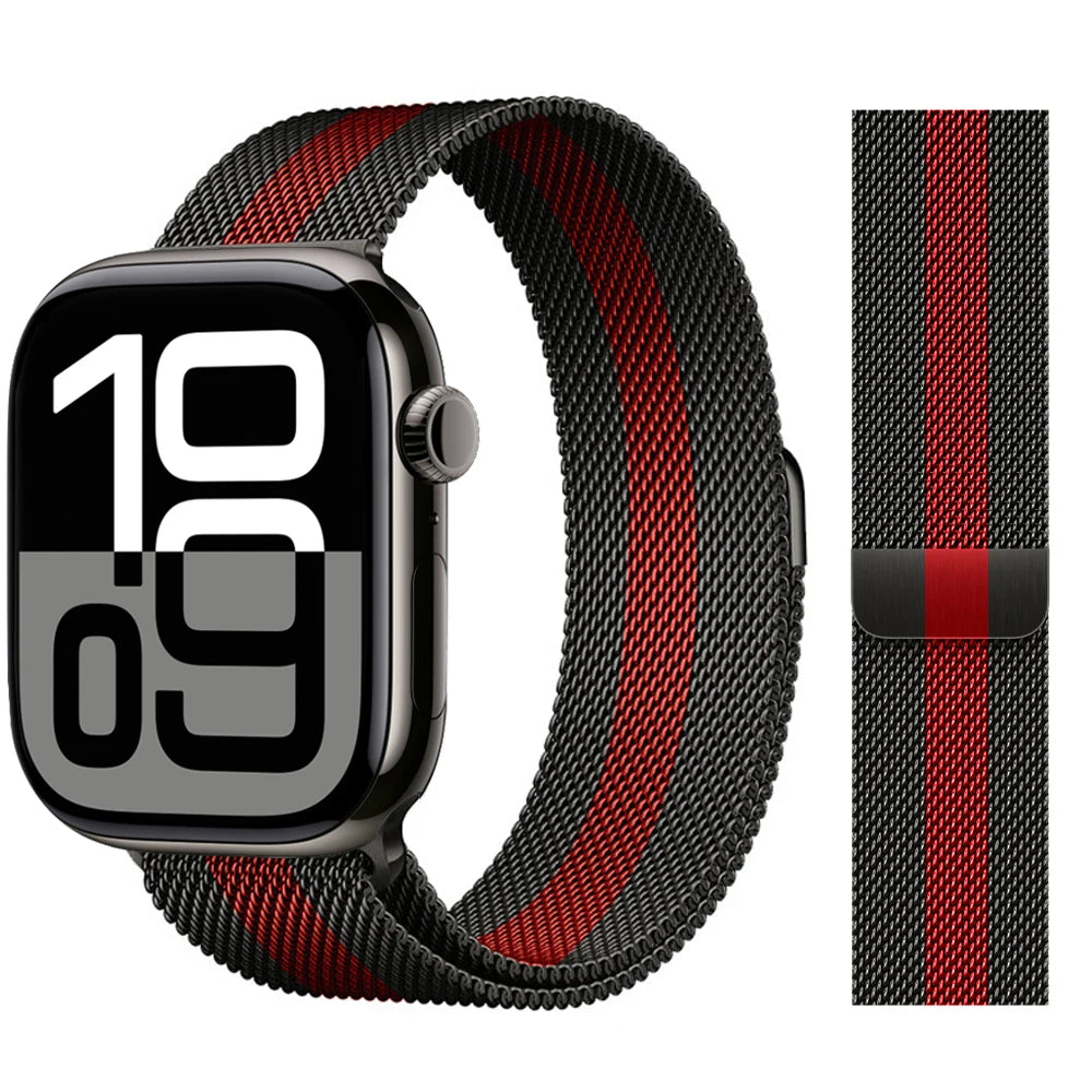 Milanaise-Armband für Apple Watch – kompatibel mit 46 mm, 44 mm, 45 mm, 40 mm, 42 mm, 41 mm, 38 mm, 49 mm – Edelstahlarmband für iWatch Series 10 Ultra 2, 9, 8, SE, 7, 6, 5