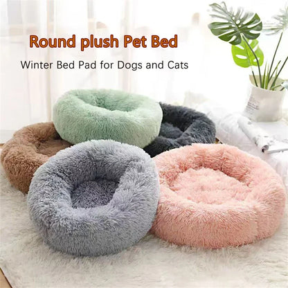 Faux Fur Donut Cat Bed