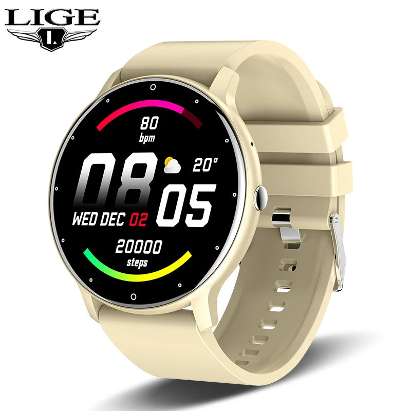 LIGE Smartwatch für Damen und Herren – Voller Touchscreen, Bluetooth 5.2, Anruffunktion, wasserdicht IP67, Sport- und Fitnesstracker, Modell ZL02 – Neu