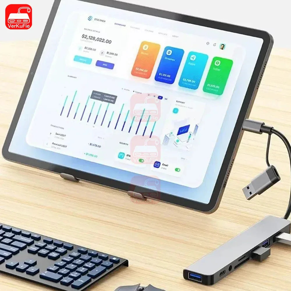 8-in-1 USB-C Hub — 4K HDMI, Card Reader & Fast Charging