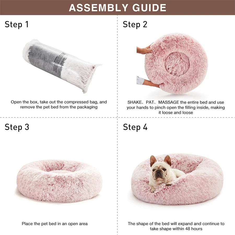 Faux Fur Donut Cat Bed