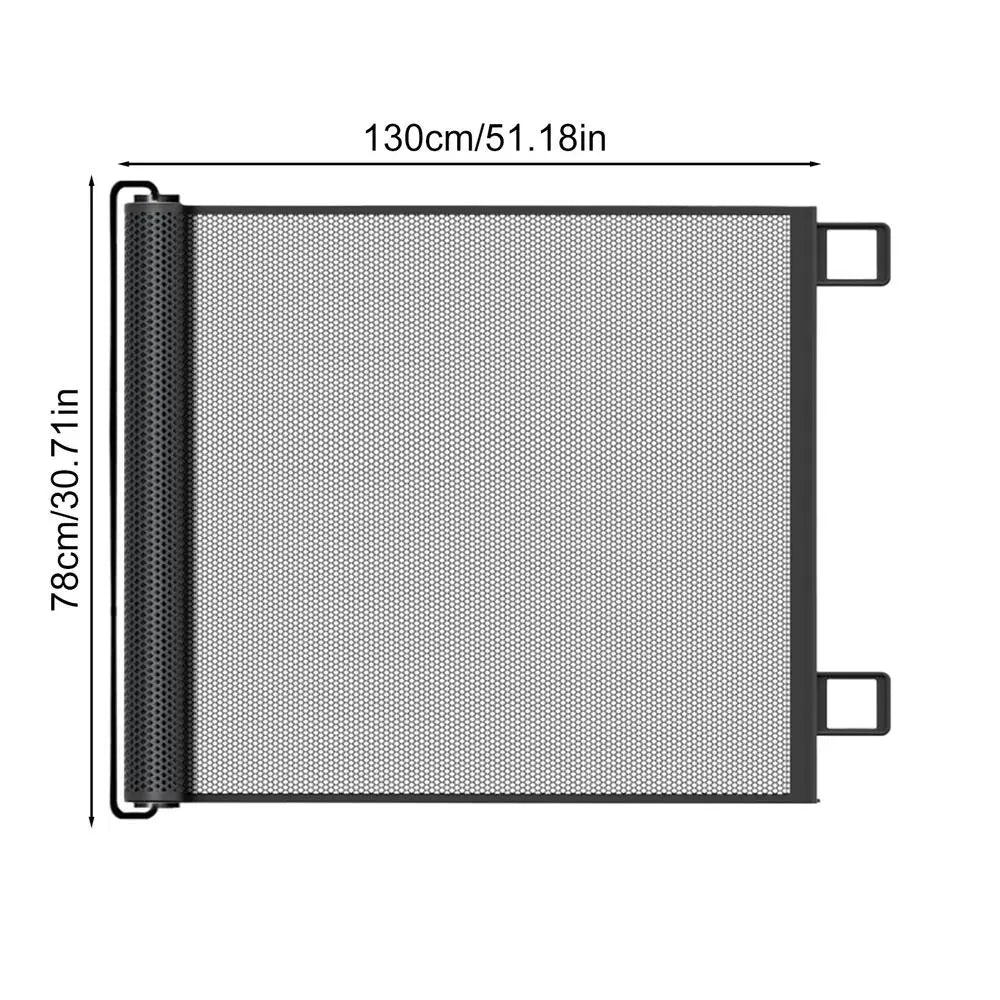 Automatisches Isolationsnetz aus Mesh für Haustiere, ausziehbares Haustiertor, Sicherheitszaun für Hunde und Kinder, einfache Installation, Türschutzgitter für Treppen und Außentüren