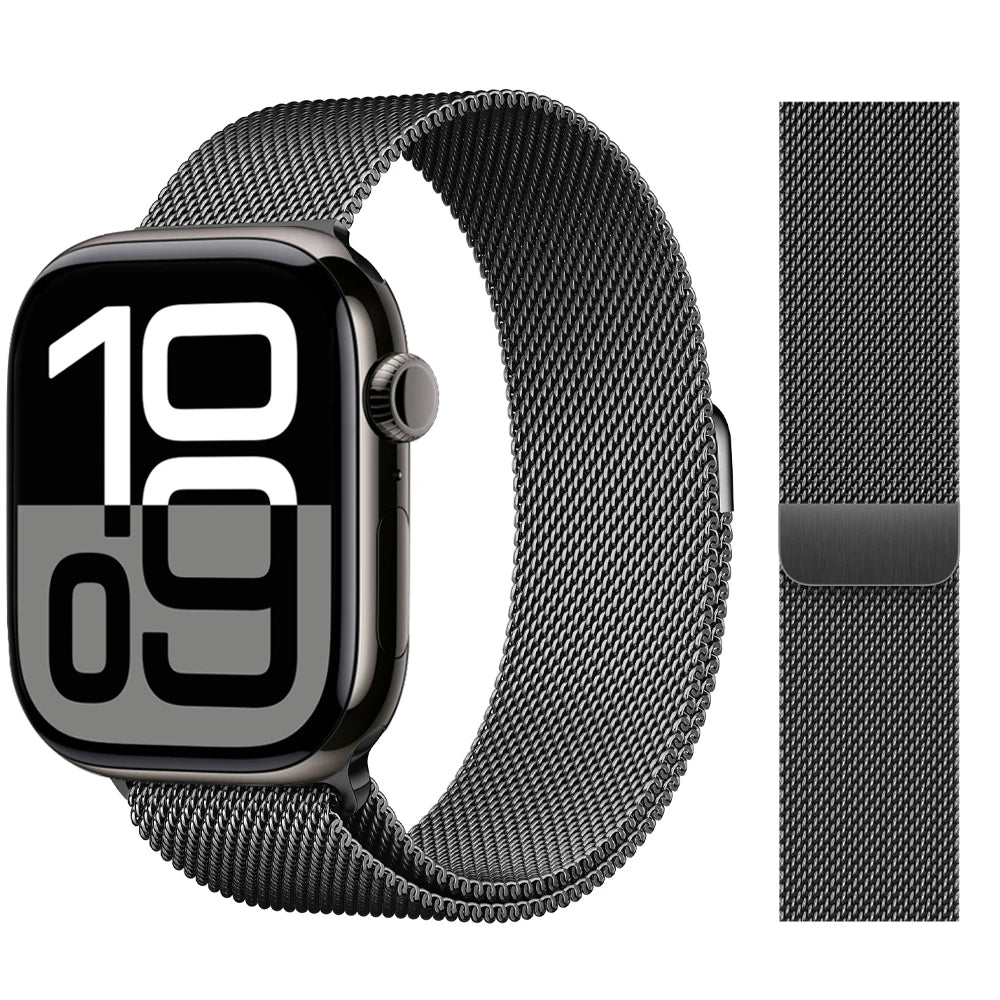 Milanaise-Armband für Apple Watch – kompatibel mit 46 mm, 44 mm, 45 mm, 40 mm, 42 mm, 41 mm, 38 mm, 49 mm – Edelstahlarmband für iWatch Series 10 Ultra 2, 9, 8, SE, 7, 6, 5